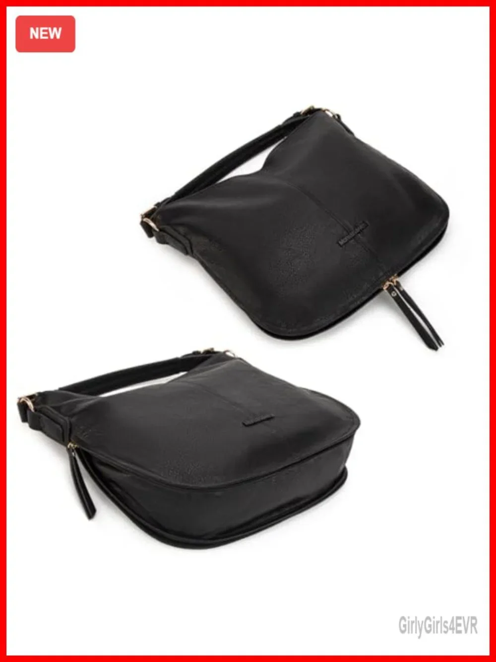 Vegan Leather Hobo Bag with Expandable Zipper, Shoulder Crossbody Handbag